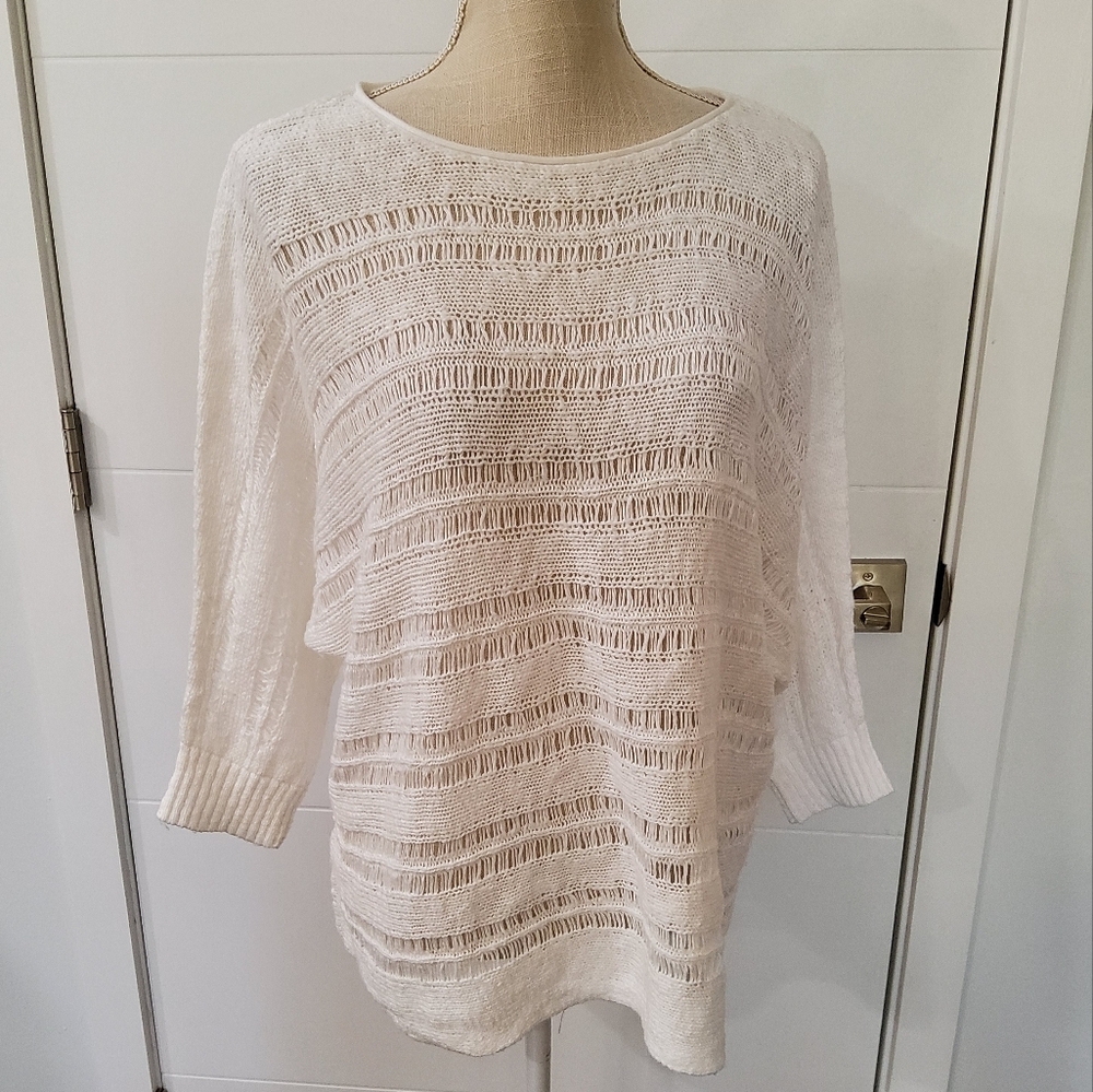Eileen Fisher Cotton Knit Sweater Size M